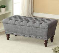 Also set sale alerts and shop exclusive offers only on shopstyle. Storage Bench Bedroom Nailhead Upholstered Ottoman Sitting Foot Bed S 42 W Beige Benches Stools Furniture