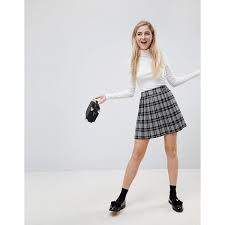 Black And White Check Pleated Mini Skirt Asos Tailored Pleated Pink And Black Check Mini Skirt 44 Liked On Polyvore Featuring Skirts Mini Skirts Mini Skirts Check Mini Skirt Women White Blouse