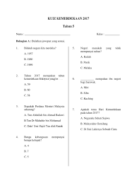 Kuiz kemerdekaan dengan jawapan 2017. Kuiz Kemerdekaan 2017