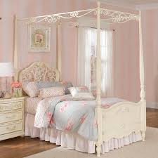 Jessica Mcclintock Romance Twin Poster Bed Antique White With Silver Tippings 203 935 203 091 203 99 Canopy Bedroom Sets Girls Bed Canopy Shabby Chic Girl Room