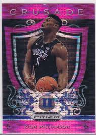 We did not find results for: Zion Williamson 2019 20 Panini Prizm Draft Picks Crusade Pink Pulsar 51 Sports Card King