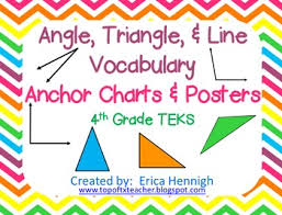 Angle Triangle Line Vocabulary Anchor Charts Foldables 4th Grade Teks