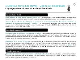 Etude du poste et des conditions de travail du salarié. Support Actualite Droit Social Du 04 Juillet 2017 A L Enoes