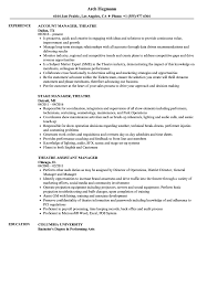 Theatre Manager Resume Samples Velvet Jobs