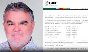 CNE inscribe a Rolando Contreras como candidato a alcalde de SPS