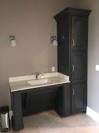 Accessible vanity painted bm wrought iron. Accessible Vanity In Benjamin Moore Wrought Iron Paint Walls Are Sherwin Williams Sticks And Stone Benjamin Moore Wrought Iron Wrought Iron Wrought Iron Paint