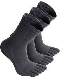 Haslra Men S Cotton Crew Athlete S Foot Socks 3 Pack Charcoal Large Toe Socks Foot Socks Charcoal