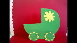 Klappen sie karte jetzt zusammen, kann man die erste seite wie. Karte Zur Geburt Mit Kinderwagen Gluckwunschkarten Gestalten Basteln Baby Geburt Youtube