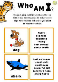 Adjective Pair Cards Who Am I Game Describing Words Adjectives I Am Game