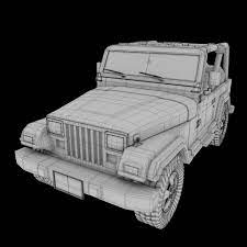 Jeep Wireframe Blender 3d Model In 2021 3d Model Car 3d Model Model