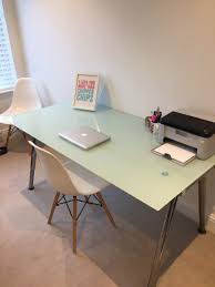 Ikea glass table top vika glasholm beautiful glasstopped ikea desk hack pinterest beautiful glasstopped ikea desk hack ikea hack ideas for studio. Ikea Galant Glass Top Desk Furniture Tables Chairs On Carousell