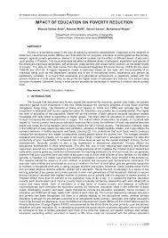 138 poverty essay topic ideas & examples. Pdf Impact Of Education On Poverty Reduction