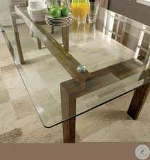 Glass top rectangle dining table. Onway Oak Rectangular Glass Top Dining Table From Furniture Of America Coleman Furniture