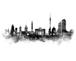 Black And White Skyline Art Berlin Black And White Print Berlin Skyline Cityscape Germany Etsy In 2020 Skyline Art Skyline Cityscape