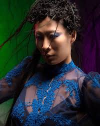 AHIA Finalist Avant Garde 2022 Hiar Stylist Steven Candelaria Salon Exhibit  A MUA Nichole Lee Sylist Emma Cotterill Peter Steele Photography