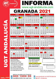 A estos doce días se les sumarán otros dos, que serán jornadas festivas de carácter local cuyas. Ugt Andalucia Calendario Laboral 2021 Granada Facebook