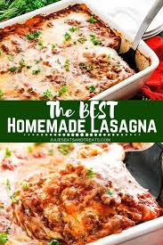 This Homemade Lasagna Is My Mom S Recipe So You Know It S Delicious Plus It S Quick And Easy With Homemade Lasagna Classic Lasagna Recipe Best Lasagna Recipe