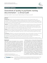 Pdf Assessment Of Quality In Psychiatric Nursing
