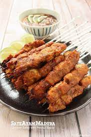 Sate Ayam Madura Chicken Satay With Peanut Sauce Recipe Sate Ayam Satay Chicken Satay