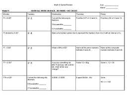 Each box contains problems from th4/4(301)brand: 6th Grade Math Spiral Review Semester 2 Weeks 9 16 Answer Key Included