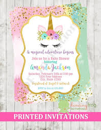 Custom Printed 4 25x5 5 Unicorn Baby Shower Invitations Etsy Baby Shower Invitations Etsy Baby Shower Invitations Unicorn Baby Shower