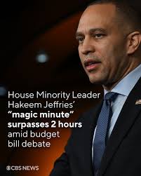 A custom in the House of Representatives is for leaders to get a “magic  minute” to address the chamber. When it came time for House Minority Leader  Hakeem Jeffries to do so