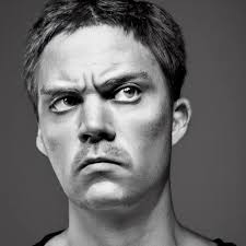 symmetrical, close up face portrait of Brian peppers,