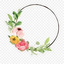 Elegant watercolor flowers wreath with golden round frame. Simple Wreath Print U0026 Cut File Simple Floral Wreath Clipart Png Floral Wreath Png Free Transparent Png Images Pngaaa Com