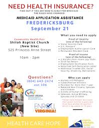Maybe you would like to learn more about one of these? Medicaid Application Assistance Sept 21 Fredericksburg Virginia Interfaith Center