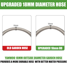 Amazon.com : Yanwoo 304 Stainless Steel 2ft Garden Hose with Female to  Female Brass Connector, 18mm Outer Diameter Flexible & Lightweight Heavy  Duty ...