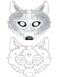 Printable Wolf Mask Wolf Mask Wolf Craft Paper Mask Template