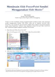 Anda dapat memberikan background pada presentasi ms powerpoin 2007 melalui fitur. Pdf Mendesain Slide Powerpoint Sendiri Menggunakan Slide Master