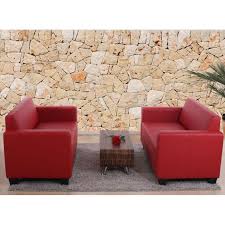 The cover is easy to keep clean as it is removable and can be machine washed. Sofa Garnitur Couch Garnitur 2x 2er Sofa Lyon Kunstleder Rot