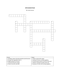 Maybe you would like to learn more about one of these? Cell Crossword Puzzle By Emily Samona 1 2 3 4 5 6 7 8 9 Across