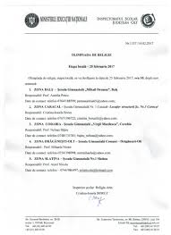 Anunt olimpiada „universul cunosterii prin lectura. Olimpiada De Religie Etapa LocalÄ 25 Februarie 2017 Inspectoratul Scolar Judetean Olt