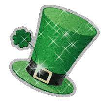 Sparkling Glitter Animated Green Irish Top Hat And Four Leaf Clover Gif 250 250 Pot Of Gold Animation Cute Hats