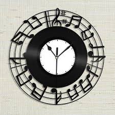 Sheet Music Klok Bladmuziek Kunst Aan De Muur Bladmuziek Klok Gemaakt Uit Nieuwe Vinyl Record Zal Muzikaal Thema En Vintage Toon Music Clock Wall Clock Clock