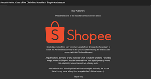 Shopee 9.9 super shopping day by phua chu kang. Shopee Clarifies The Whole Cristiano Ronaldo Contract Termination Issue Kaw Rojak Daily