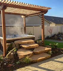 Backyard Ideas For Hot Tubs And Swim Spas Hot Tub Landscaping Hot Tub Garden Backyard