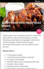 Untuk mengetahui resep dan cara membuatnya, anda bisa simak pada pembahasan di bawah ini. Android Icin Resep Ayam Rica Rica Mantap Apk Yi Indir