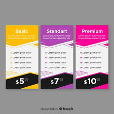 Flat Price List Collection Vector Free List Price List