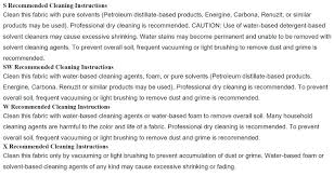 Explanation Of Cleaning Codes Found On Upholstery Items What Cleaners To Use Renuzit Cleaning Clean Code