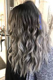 Grey Silver Hair Beach Waves Color Melt Silver Grey Hair Grey Ombre Hair Beach Wave Hair
