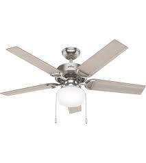At houzz we want you to shop for parrotuncle 27 solstice led ceiling fan, satin nickel with confidence. Hunter Fan 53419 Viola 52 Inch Brushed Nickel With Light Gray Oak Natural Wood Blades Ceiling Fan