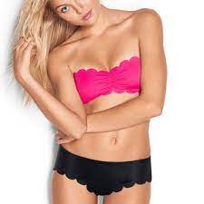 Pink swim one piece bathing suit with keyhole detail. Pink Victoria S Secret Swim Strappy High Waist Cheeky Bikini Bottom Multi Nwt