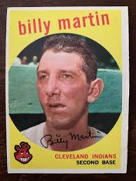 1959 Topps Baseball Card BILLY MARTIN 295 Cleveland Indians Excellent to  NRMT
