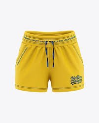Women S Sport Shorts Mockup Front View In Apparel Mockups On Yellow Images Object Mockups Sports Shorts Women Mockup Sports Women