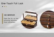 Amazon.com: Xloverise Cajas organizadora de joyas de madera rústica vintage  con 5 cajones y cerradura, caja de almacenamiento grande para collares, ...
