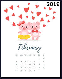 Cute Calendar February 2019 Romantic Love Creative Calendar Calendar Design Layout Calendar Template