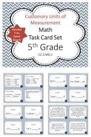 5th Grade Math Task Cards U S Customary Units Math Task Cards Task Cards Math Tasks